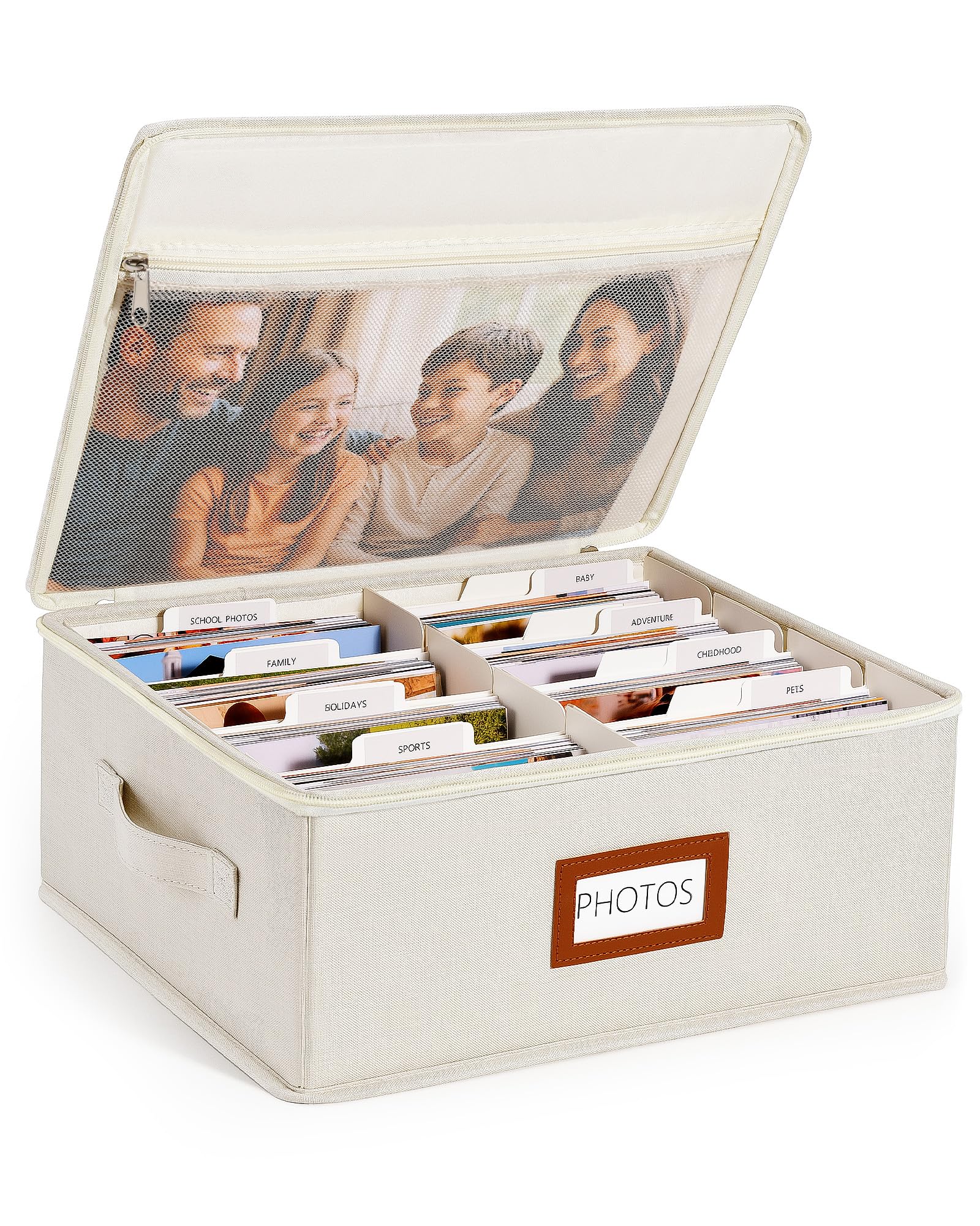 Amazon.com: HULISEN Photo Storage Box with Lid & Dividers, Linen